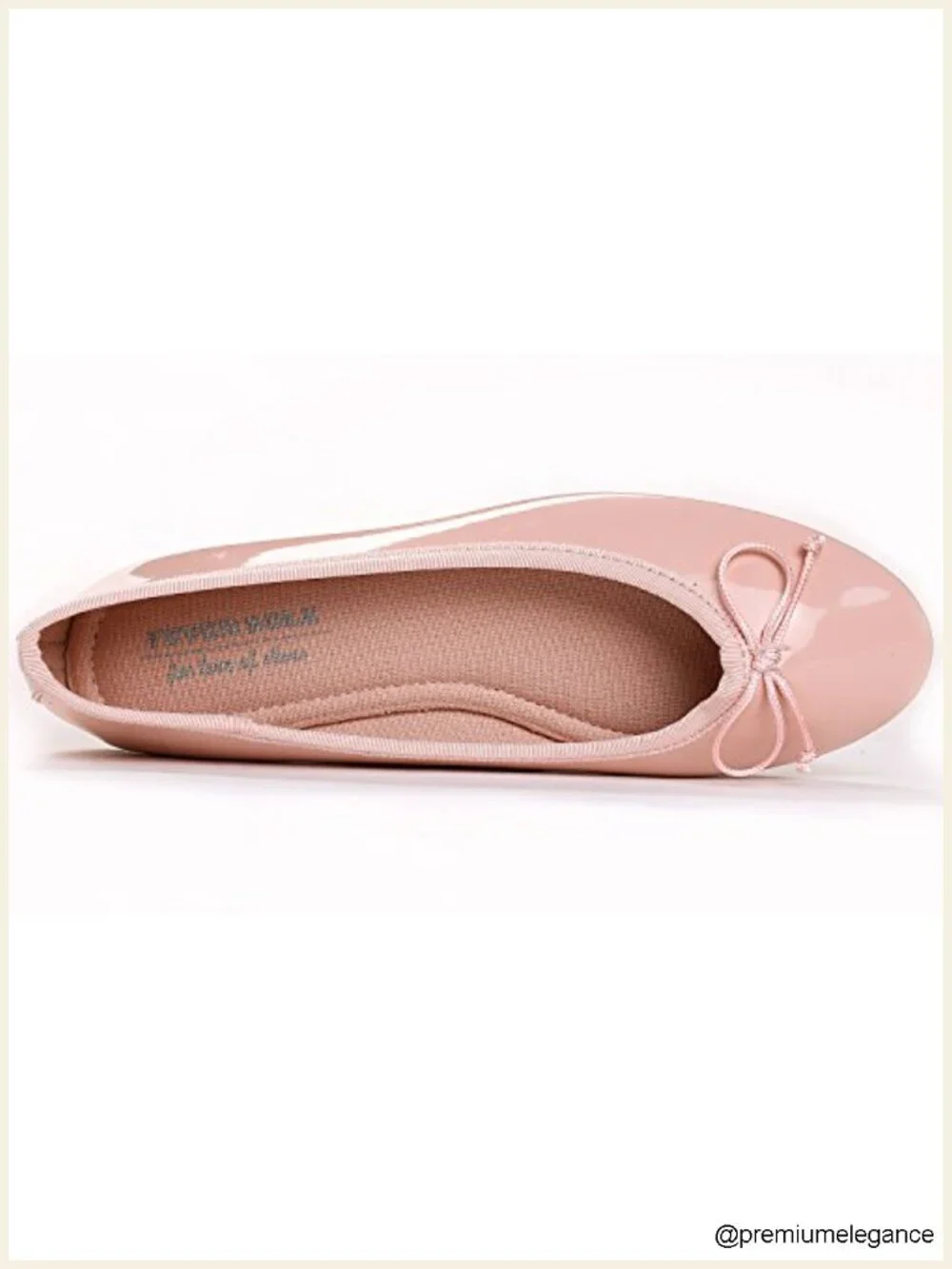 Memory Foam Cushion Insock Patent Ballet Flat Round Toe Slip On